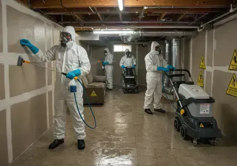 Basement Moisture Removal and Structural Drying process in Piedmont, MO